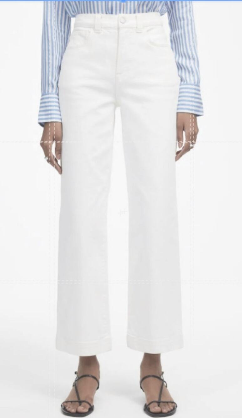 Madewell The Petite Perfect Vintage Wide-Leg Crop Jeans WMNS SZ 25P White NU300